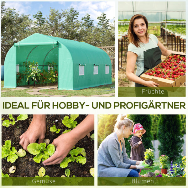 6SQa091870757e0f4.jpg XL kasvihuone rungolla ja ikkunoilla 450 x 300 x 205 cm vihreä