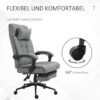 Kontorituoli ergonominen vaaleanharmaa jalkatuella 66 x 70 x 116–124 cm – harmaa