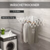 Seinään kiinnitettävä kuivausteline 63,5 x 60 x 20 cm valkoinen